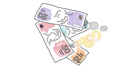 Cash in the form of notes and change