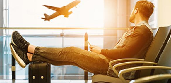 man waiting at airport